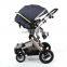 Hot Luxury  4 Wheels High Landscape New Design baby doll stroller 3 in 1 with car seat