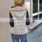 custom brand New Arrival Fashionable Autumn Long Sleeve Round Collar Lambswool Patchwork Wearable Both Sides Women Tank Coat