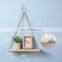 multi tier wood hanging jute rope rack wholesale floating wall shelf brackets