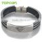 Topearl Jewelry High Quality 304 Stainless Steel Superman Rubber with Wire Bracelet MEB223