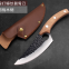 Butcher Knife Black Forged Boning Knives with Sheath Japanese Fillet Meat Cleaver Knives Full Tang Japan Knives Chef Knife for Kitchen, Camping, BBQ