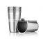 Unbreakable Stackable Brushed Metal Drinking Glasses Premium Grade Stainless Steel Pint Cups Water Tumblers