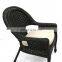 Stock Indoor & Outdoor PE Rattan Wicker Arm Chair Dining Chair With Cushion Patio Garden Furniture