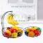 High Quality 2-Tier Black Countertop Fruit Vegetables Basket Bowl Storage With Banana Hanger