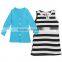 Foreign Trade Children's Clothes Wholesale F1826 Summer New Style Child Girl Leisure Pure Color Stripe Suits