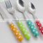Stainless knife and fork spoon,24pcs knife and fork spoon set,Stainless steel cutlery set,Double color handle knife and fork spo