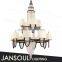 popular european style crystal pendant lighting modern black wrought iron chandelier for interior decoration