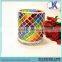 Rainbow color mosaic glass ceramic candle jar