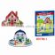 Mini cardboard toy house from 3D jigsaw puzzle china toy factory