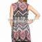 Sleeveless Asymmetric Hem Open Front Floral Zig Zag Latest Fashion Ladies Wholesale Cardigan