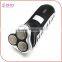 Electric Rechargeable Black Rotary Men's Shaver with Triple head