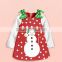 New model wholesale fancy girls christmas snowman clothing polar fleece baby dress TR-CA02