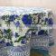 Flower Blossom Blue Indian Hand Block Printed Round Tablecloth