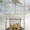 decorative metal peanut bird feeder with willow tray for hanging or standing (46-459)