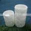 white embossed pillar candles