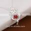 2015 Unique design silver plated red stone fashion necklace