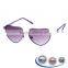 Progressive Dual Colors Rimless Women Metal Heart Shaped Sunglasses