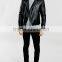 BLACK MAN FAUX LEATHER BIKER JACKET