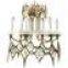 530-18 Italian Brass and Crystal Chandelier