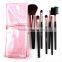 New 7pcs Portable Makeup Brush Set Women Beauty Tools Leather-Like Case 4 Colors Make up Brushes Free Shipping