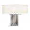 Factory hot sale uk style modern antique brushed nickel wall torchiere with off white linen shade for indoor decoration