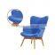 comfortable solid wood and blue fabric chair for home DCW9002#
