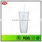 Promotional Bpa Free 24oz Plastic Double Wall Drinking Tumbler With Straw