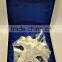 Embossed Brass Leaf Candy & Nut Plate Silver Plated in Velvet Box for Corporate Gifts