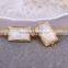 Rectangle Electroplated Quartz Druzy Connector Gold Gemstone Jewelry