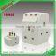 13A travel adaptor with three switch and fuse universal adaptor