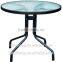 Hot Sale 80CM Iron Glass Garden Table /Outdoor Coffee Bar Table With Hole