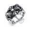 7MM Stainless steel vintage antiqued silver cross symbol ring fashion ring steam punk jewelry 6240032