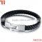 Minimalist Black Braided Leather Bracelet for Men Genuine Leather Bangle Wristband