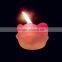 unique shaped pink colored flower shaped candlestick glass container/candle holder