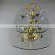 Wholesale Wedding crystal cake stand with Gloden Flower