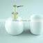 White ceramic bathroom accessories set 2 / lotion dispenser & tumbler with color gift box