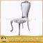 luxury white leather banquet chair with mirror silver legs