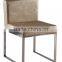 B8020 cheap pu cushion stainless steel cafe dining chair