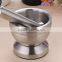 2 in 1 Manual Garlic Press Kitchen Tool Stainless Steel Spice Grinder / Mortar and Pestle Set