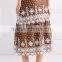 Wholesale Women Apparel Chocolate and White Cotton Woven Polka-dot Skirt(DQE0376SK)