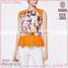 Promotional Top Quality knitted wear popular printed ruffle hem model women's simple blouse with sleevless