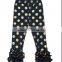 china product and low price wholesale gold polk dots ruffle leggings for 0-8years baby kids for spring and autumn and winter