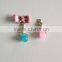 European alloy flower dangle charms,girls crystal inlayed garment pendants
