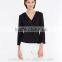 2015 new collection blouse 100% polyester dissymmetry front lady blouse