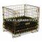 Foldable stacking storage steel wire mesh container for PET preform cap