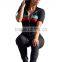B33764A Autumn Sexy women short sleeve loungewear leisure Jumpsuit