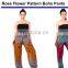 Rose Flower Boho Baggie Ginnie Yoga Aladin Thoursers Pants