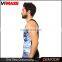 New custom men cotton printed black tank top