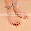 Retro Luxury Beach Foot Decorative Blue Rhinestone Flower Ankle Bracelet Anklet