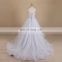 Gorgeous Strapless Sweet Heart Pleat Ruffle Tulle Wedding Dress With Ribbon